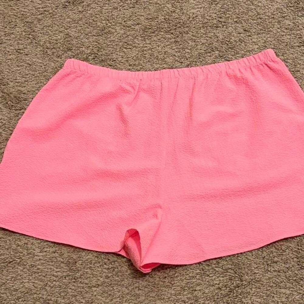 Show Me Your Mumu Pink Cabana Shorts, Textured Summer Loungewear, XL NWT